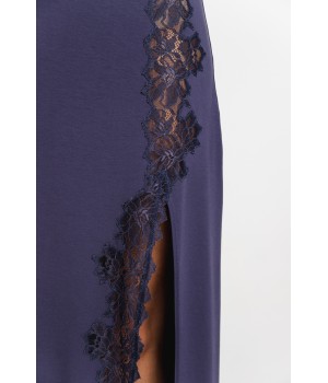 Camisón largo micromodal elastano violeta espalda